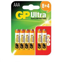 GP Ultra Alkaline Batteries AAA card of 12 (8+4) £3.69